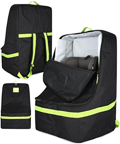 Padded Car Seat Travel Bag for Airplanes Fits All Toddler &amp; Infant Car Seats – Most Comfortable, Convenient, Toughest Waterproof Car Seat Cover for Travel