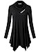 Cestyle Shirts For Women, Long Sleeve Cowl Neck Flowy Shirt Casual Tunic Top Black Large