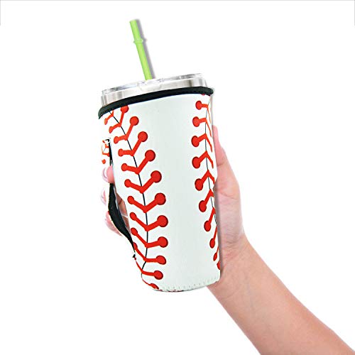 Reusable Neoprene Iced Coffee Cup Sleeve Neoprene Insulated Sleeves Cup Cover Holder Idea For 30oz - 32oz Tumbler Cup,Trenta Starbucks,Large Dunkin Donuts (Only Cup sleeves) (Black) - Thumbnail 5