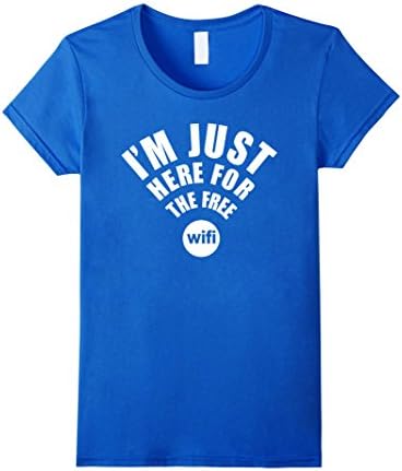 Womens Light Color T-Shirt - I'm Just Here For The Wifi T-Shirt Small Royal Blue