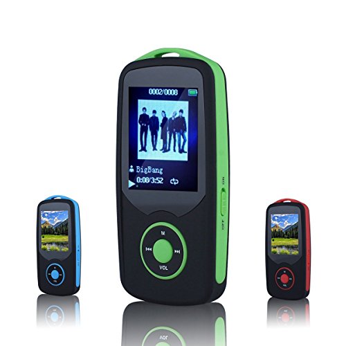 HONGYUÂ® X06, 80 Hours Continuous Playback 4gb Bluetooth Mp3 Music Player Multifunctional Mp3 with Bluetooth 4.0 (Micro Sd Card Supports to 64gb) (Bluetooth Player Green)