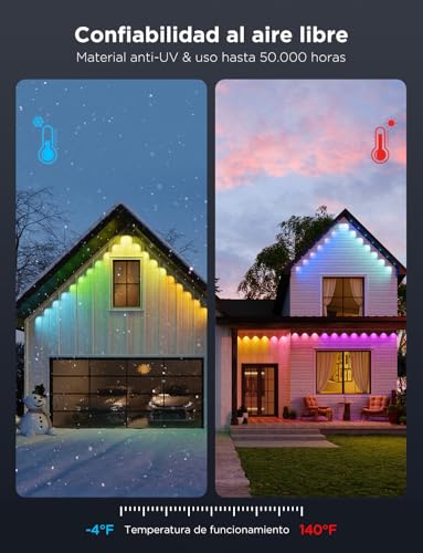 Govee - Luces permanentes para exteriores Pro, 100 pies con 60 luces LED RGBIC para iluminación diaria y acentuada, 75 modos de escena para decoración al aire última intervensión, IP67 impermeable