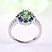 Psiroy 925 Sterling Silver Plated Green Amethyst Ring Flower Shaped Band Size 6