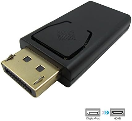 JBingGG DP to HDMI, Gold Plated DisplayPort to HDMI Adapter Converter - Male to Female - Black