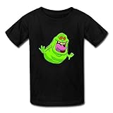 Funny 100% Cotton Ghostbusters Slimer Logo Kids Boys And Girls T Shirt Black Size S