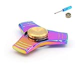 Fidget Spinner, Solomo Toy for Relieving ADHD, Anxiety, Boredom EDC Tri-Spinner Fidget Smooth Surface Metal Pure Steel with Bearing Ultra Durable for Children Adults (Multicolor)