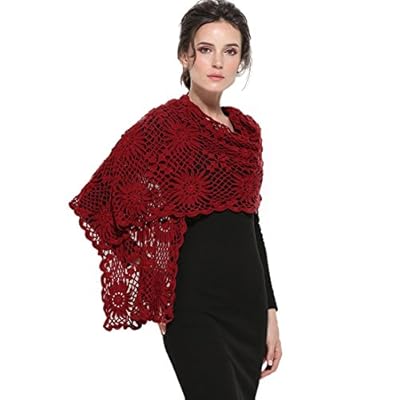 ZORJAR Scarfs for Women Winter Scarf Wool Blend Sunflower Design Knitted Crochet ZORJAR Scarfs for Women Winter Scarf Wool Blend Sunflower Design Knitted Crochet