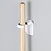 mDesign Broom and Mop Holder - Pack of 3, Self-Adhesive/Wall Mount, White