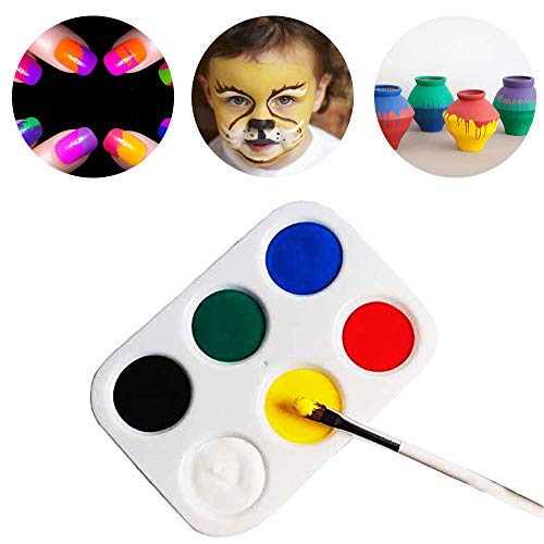 Paint Tray Palette Anpatio Plastic Paint Palette 6 Well Portable Watercolor Oil Acrylic Palette Painting Tray DIY Craft for Kid Professional Artists Pack of 24 White - Thumbnail 3