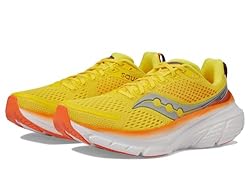Saucony Men's Guide 17 Sneaker, Pepper/Canary, 7