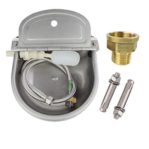 Lucky Farm Automatic Cattle Waterer Horse Sheep Goat Pig Dog Water Trough 4 in1 (Water Bowl&Pipe&Adaptor&Mounting Screws)
