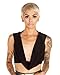 iHeartRaves Black Draped Hoodie, Hooded Cowl Rave Crop Top (One Size)