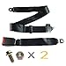Avena 2 Point Adjustable Seat Belt Kit Harness Kit Single Double Seat Lap Seatbelt Universal for Go Kart UTV EZGO Buggie Club Vehicle Truck Black