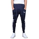 Mooncolour Men's Casual Slim Fit Jogging Harem Pants (Navy, M)
