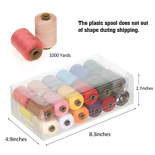 MILIJIA Sewing Threads, 24 Colors Polyester Thread, 1000 Yards Each Spools, Sewing Kits for Hand & Most Sewing Machine