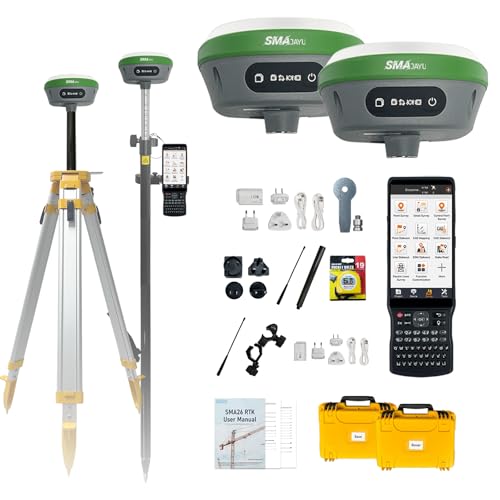 SMA26 Plus GNSS Receivers Base&Rover RTK GPS Land Survey Equipment with Permanent Survey Software, Connect with Drone/UAV, 1cm Accuracy,PPP/NTRIP/UHF Radio/BT, IP67, Ideal for Construction and Mapping