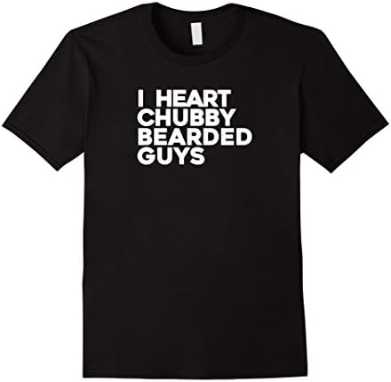 Men's I Heart Chubby Bearded Guys Tshirt 2XL Black
