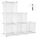 SONGMICS 6-Cube Metal Mesh Storage Cube, Storage Shelves Organizer, Modular Bookcase, DIY Closet Cabinet Shelf for Books, Plant, Toys, Shoes, Clothes, 36.6”L x 12.2”W x 36.6”H, White ULPL111W