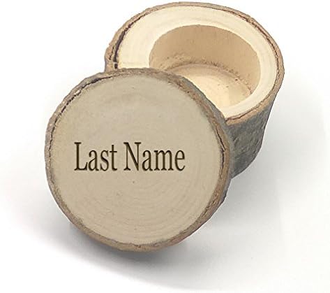 ivisi Rustic Personalized Ring Wedding Wooden Box