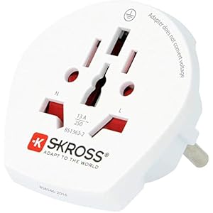 SKROSS | 1.500211-E | World to Europe | Wereldreisadapter voor Europa – Spanning en vermogen: 100V – 1600W / 250V…
