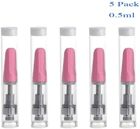 5 Pack Ceramic Wickless Cell Cartridge 0.5ml Acessaries for C-C-E-L-L (Pink)