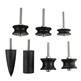Sunnyglade 7 Stlye Ebony Leather Burnisher/Electric Polished Head Leather Tools/Leather Slicker Tool Drill Sets for Dremel Rotary Tools (7 Stlye)
