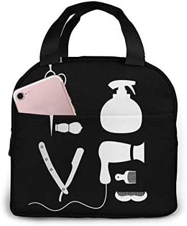 Lunch Bag, Insulated Lunch Tote Box, Barber Salon Hairdresser Love Portable Lunch Bag Insulated Lunch Box Camping Bag for Work School Travel