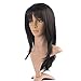Namecute Long Black Wig Layered Heat Resistant Synthetic mix Human Hair Wig Daily Used Costume Anime Wig + Free Wig Cap