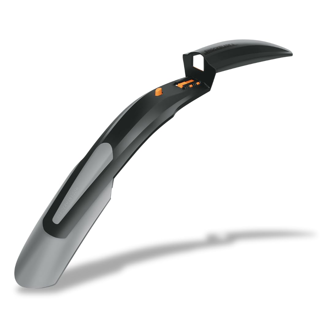 SKS GERMANY SHOCKBLADE 29" - 27,5PLUS front mudguard with wide spoiler, bike accessories for mountain bikes (quick-release fastening, splash guard made of 2-component plastic), black