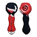 Unbreakable Honeycomb Silicone Straw with Clean Cover and Decorative Bowl Inside (Black) (Black) (Red and White)