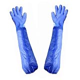 Working Long Durable Waterproof PVC Glove with Cotton Lining Fishing Operation Resistant Gloves ...
