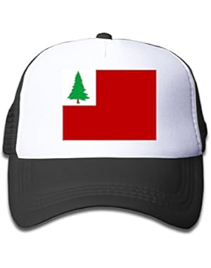 New England Pine Flag Boy & Girl Grid Baseball Caps Adjustable sunshade Hat For Children