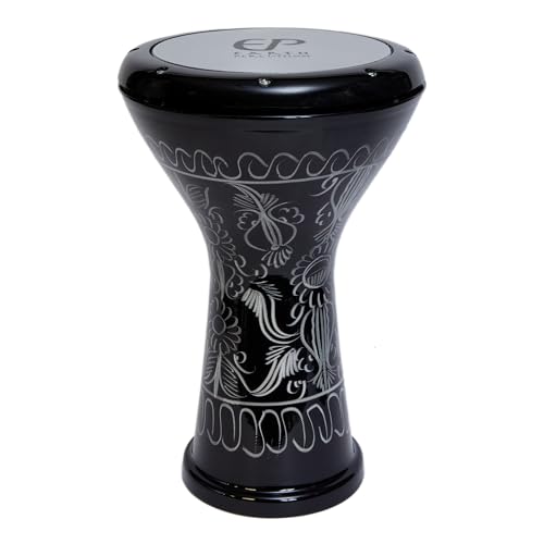 Arabische gravierte Darbuka Doumbek Trommel, rot, tiefe Dum Tak-Töne, weiche Hülle, 2 kg