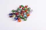 WM KING Lot Silver Lampwork Murano Glass European Mix Beads - Compatible with Most Major Charm Bracelets (50Pcs Glass Beads)