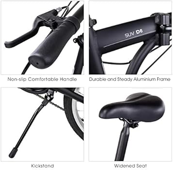 Dahon Suv D6 Folding Bike Lightweight Aluminum Frame 6 Speed Shimano Gears Foldable Bicycle For Adults Black Buy Online At Best Price In Uae Amazon Ae