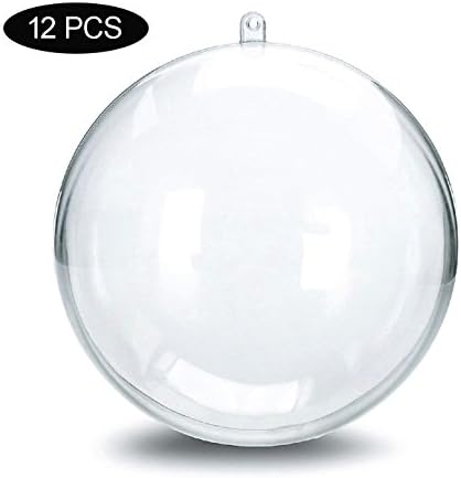 LFM 12PCS DIY Christmas Ball Ornaments Clear Plastic Acrylic Bath Bomb Crafting Mold-Ball 120mm
