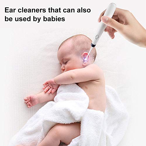 Ear Wax Removal Kit, Ear Cleaner, Electric Earwax Removal Tools, Ear Vacuum Cleaner, Soft Silicone,4 Types Ear Spoons, with LED Light Powerful Suction, Safe & Comfortable for Adults/Kids