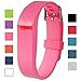 Allbingo Fitbit Flex Adjustable Wristband - Fitbit Flex Silicone Replacement Secure Band with Chrome Watch Clasp and Fastener Buckle - Fix The Tracker Fall Off Problem (Pink x 1)