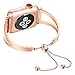 fastgo Bracelet Compatible for Apple Watch Band 38mm 42mm 44mm Women, Jewelry Bling Bands Cuff Stainless Steel Womens for Iwatch SE & Series 7 6 5 4 3 2 1