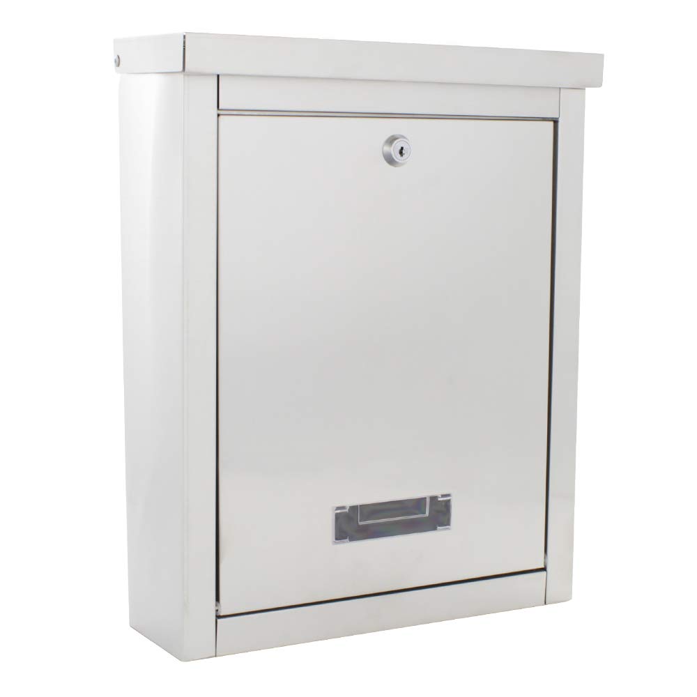 Rottner 5068 Brighton Stainless Steel Top Loading Steel Post Box, inox, medium