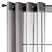 GoodGram 2 Pack Ultra Luxurious High Woven Elegant Sheer Grommet Curtain Panels - Assorted Sizes & Colors (Gray, 84 in. Long)