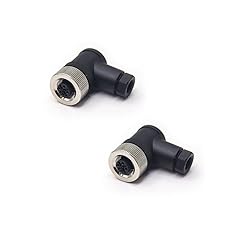 2 Pcs M12 Connector 4 Pin Wiring A Code Shiled