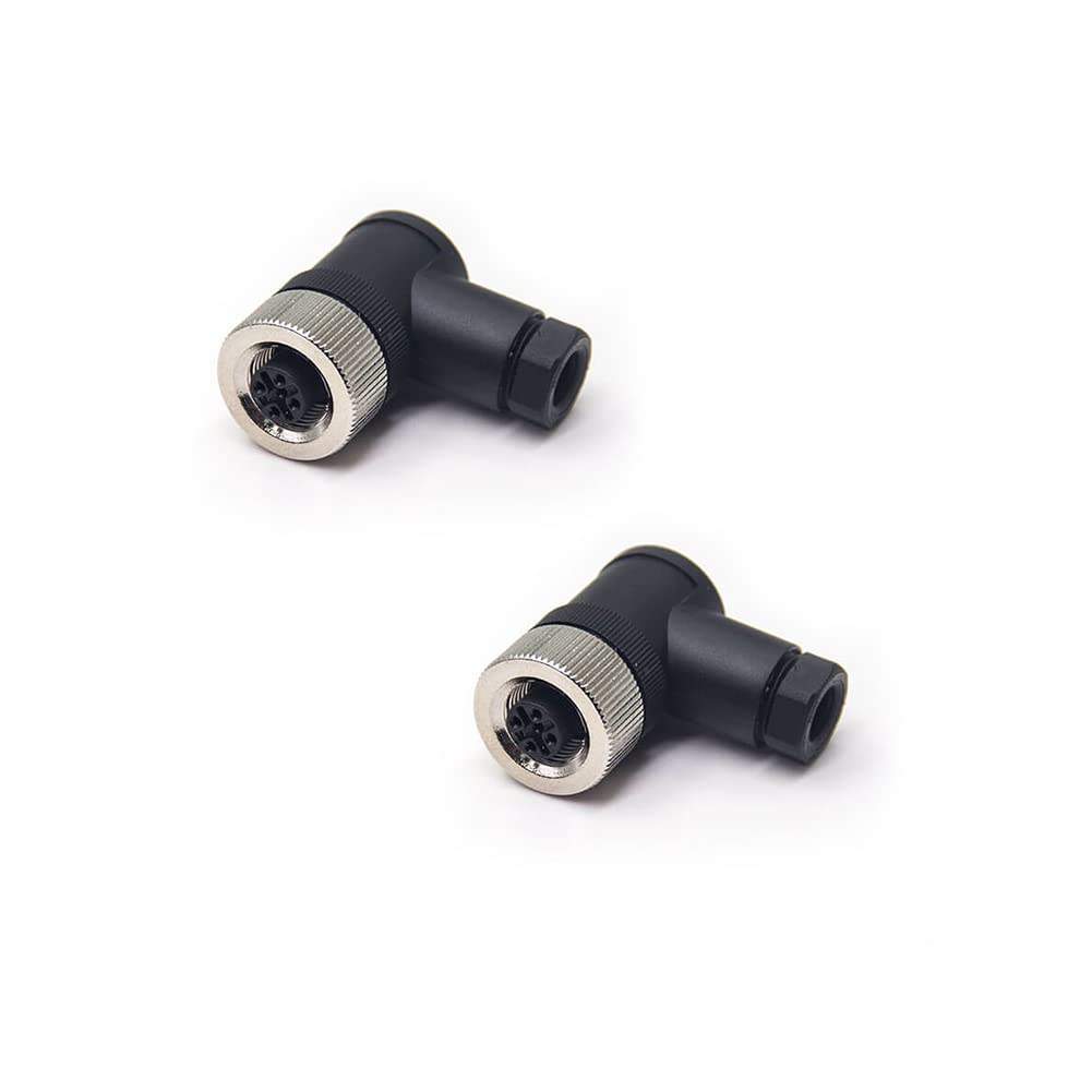 2 Pcs M12 Connector 4 Pin Wiring A Code Shiled