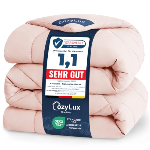 CozyLux Bettdecke 155x220 cm Blush Pink für 4 Jahreszeiten