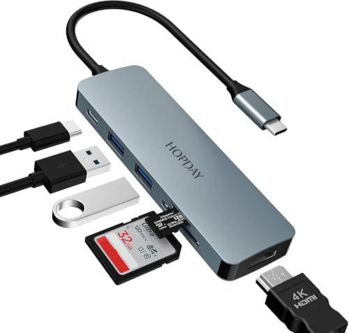 USB C Hub, USB C Adapter MacBook Pro/Air Ipad Pro Adapter, 6 in 1 with 4K HDMI…