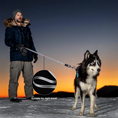 BRVYPZ Retractable Dog Leash BRZYPZ AutoBrake Dog Leash， 360°Tangle Free Design，16 ft Nylon Reflective Tape， W/ One Touch Black 001 Smart dog belt 001