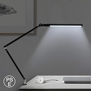Slycool Led デスクライト クランプ スタンド クランプライト 9w 平面発光 Led 学習机 電気スタンド 卓上 学習用 目に優しい 寝室 スタンドライト 調光式 勉強机 照明 読書灯 目が疲れにくい屋内照明基準 照明学会