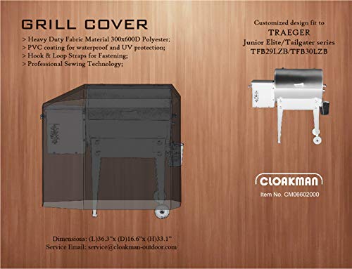 Bbq Cover Traeger BAC374 Grill Cover For 20 Series, Junior And