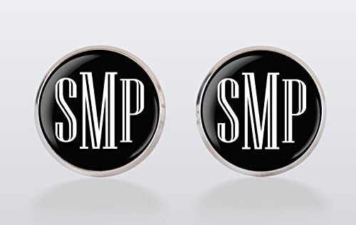 Monogram Cufflinks,Men Cufflinks,Wedding Cuff Links,Handmade Cufflinks,Glass Round Silver Cufflinks,Charm Jewelry,Shirt Cufflinks,Vintage Style,