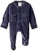 L'ovedbaby Unisex-Baby Newborn Organic Cotton Velour Footed Overall, Navy, 0-3 Months